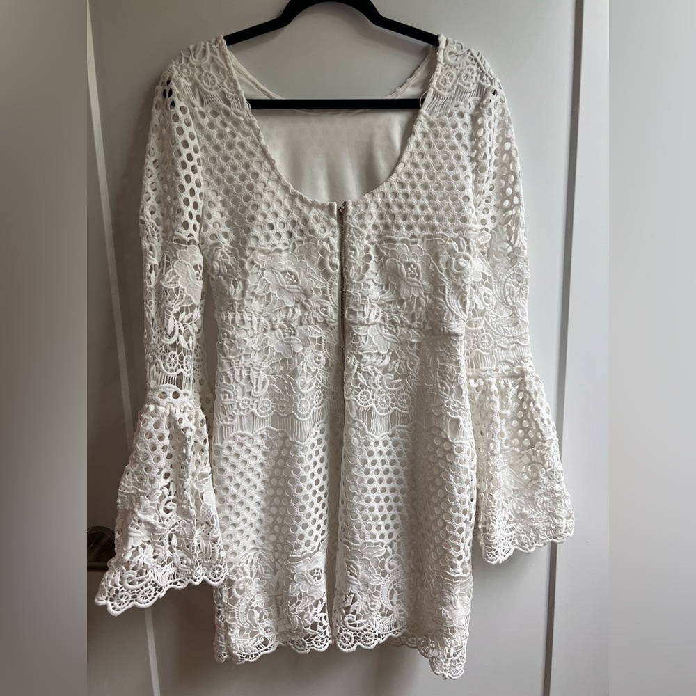 Lulus Angelisa White Lace Long Sleeve Dress - Picture 6 of 7